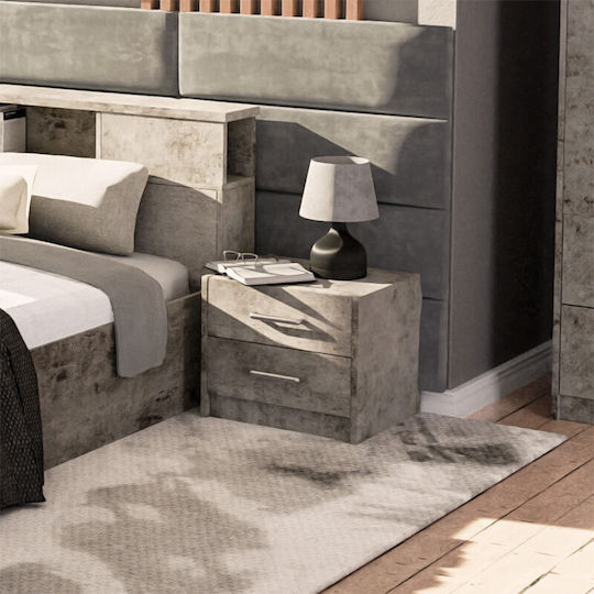 Wooden Bedside Table Olympus Anthracite 47.5x40.5x40.5cm