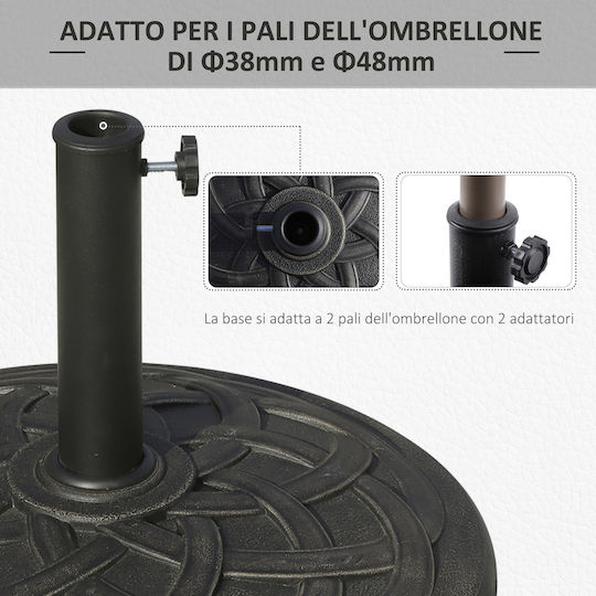 Outsunny Umbrella Stand made of Metal in Black Color 54.5x54.5cm