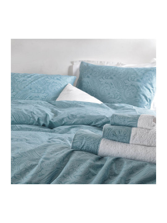 Rythmos Duvet Cover Set Cotton Queen with 2 Pillowcases 225x250 Charisma Turquoise
