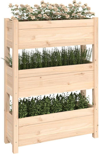 vidaXL Кутия за саксии Дърво Бежов 77x25x104.5см.