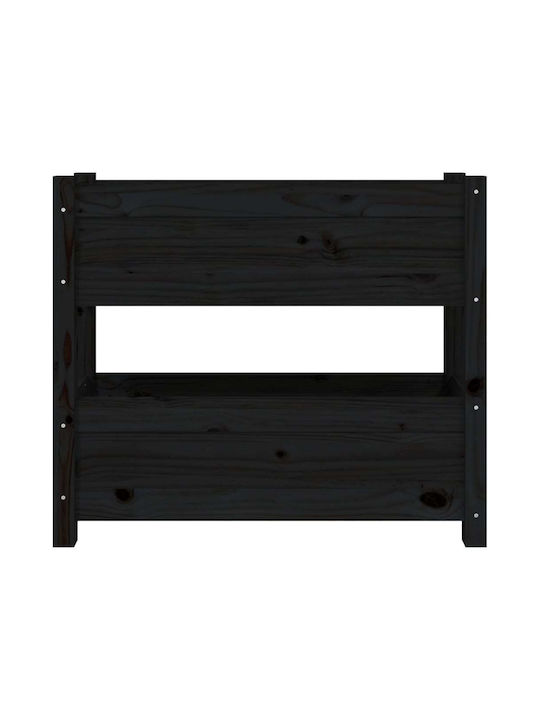 vidaXL Planter Box Lemn Negru 77x25x66cm.
