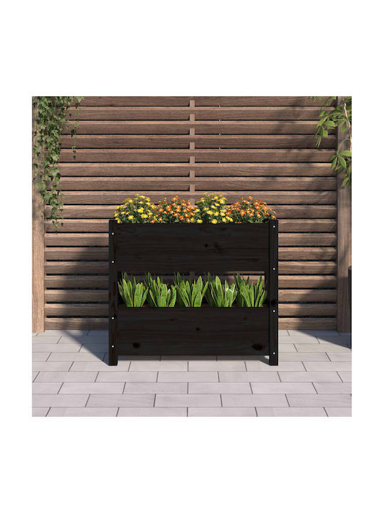 vidaXL Planter Box Lemn Negru 77x25x66cm.