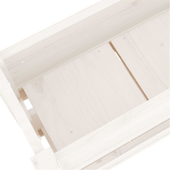 vidaXL Planter Box Wooden White 77x25x66cm.