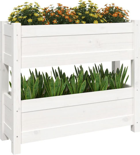 vidaXL Planter Box Wooden White 77x25x66cm.