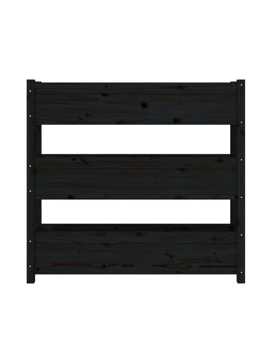 vidaXL Blumenkasten Hölzernes Schwarz 112x25x104.5cm.