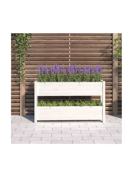 vidaXL Blumenkasten Hölzernes Weiß 112x25x66cm.