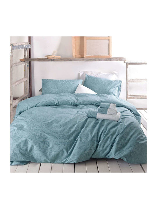 Rythmos Bettdecken-Set Großes Doppelbett 220x240cm Charisma Türkis 3Stück