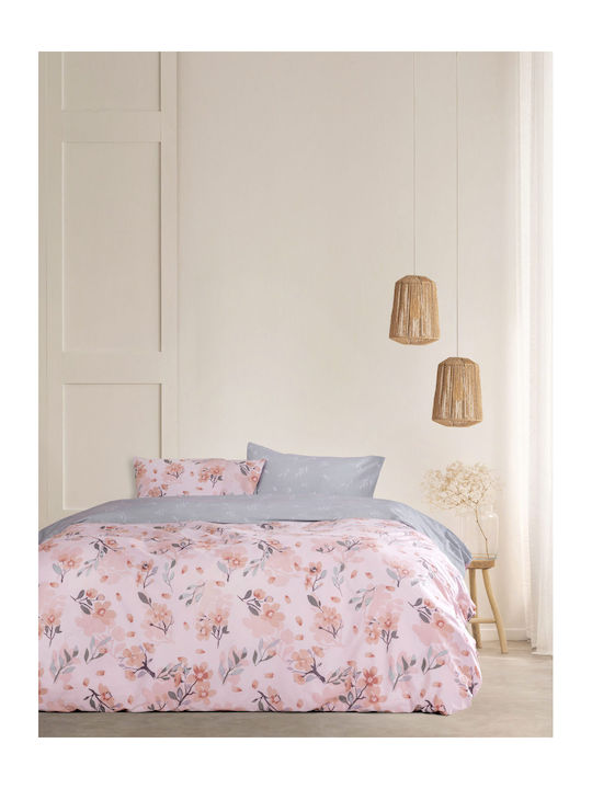 Kocoon Flor Coverlet Queen Size Cotton Pink 220x245cm