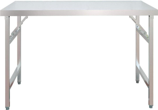 vidaXL Ανοξείδωτο Τραπέζι Μ120xΒ60xΥ145cm