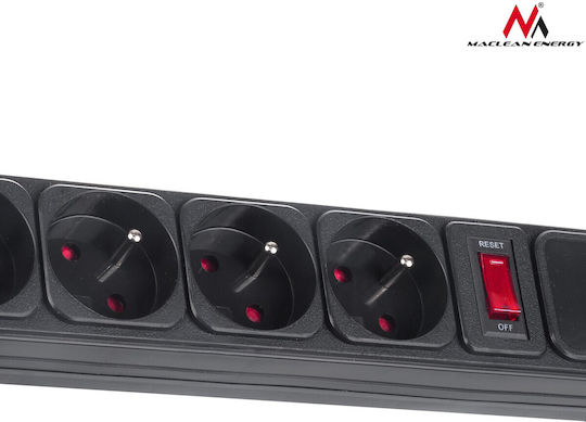 Maclean Energy Power Strip 5 Positions with Switch and Cable 1.5m