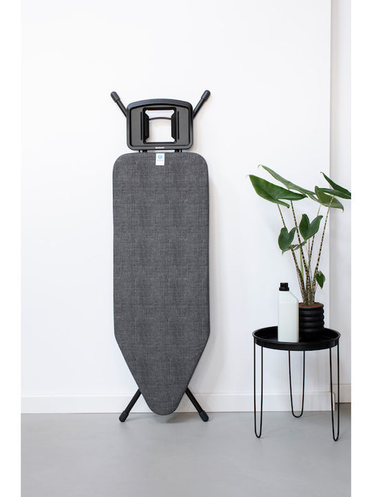 Brabantia Ironing Board for Steam Iron Foldable Denim Black 124x45x98cm