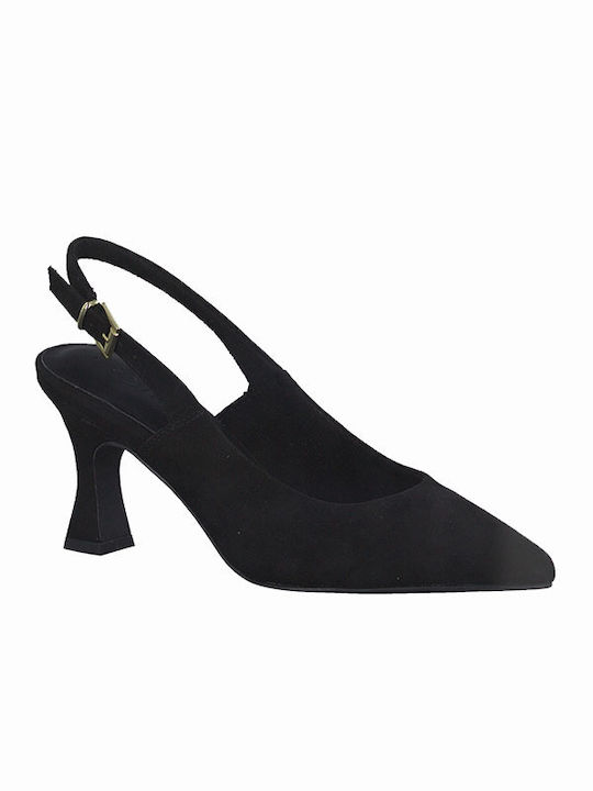 Marco Tozzi Suede Heel with Strap Black