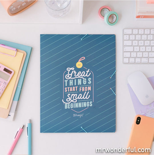 Mr. Wonderful Φάκελος με Λάστιχο Μπλε