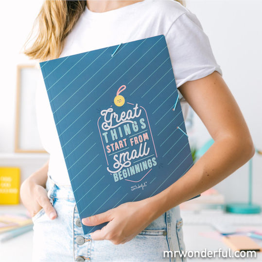 Mr. Wonderful Φάκελος με Λάστιχο Μπλε