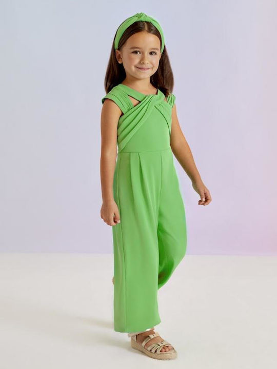 Abel & Lula Girls Fabric Jumpsuit Green