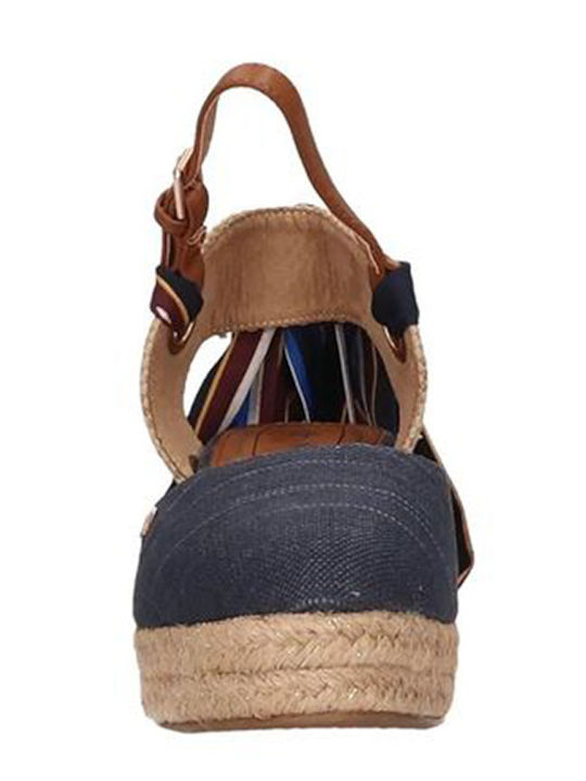 Bella Damenplattformen im Espadrilles-Stil Marineblau