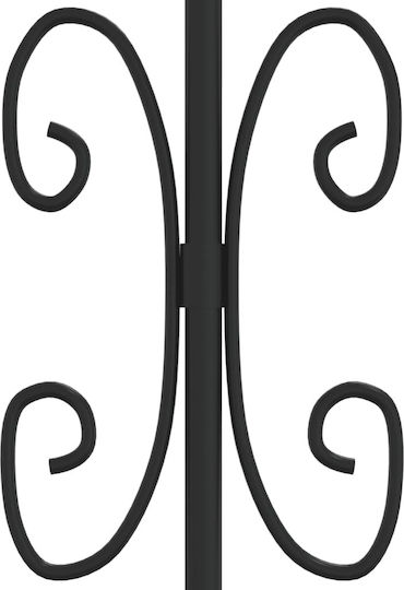 vidaXL Poartă de Gard din Metal cu Garduri în Culoarea Negru 2.0x1.03m