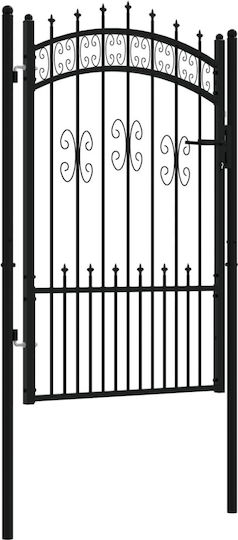 vidaXL Poartă de Gard din Metal cu Garduri în Culoarea Negru 2.0x1.03m