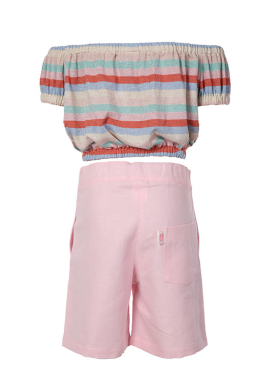 Matoufrance Kinder Set mit Hose Sommer 2Stück Rosa