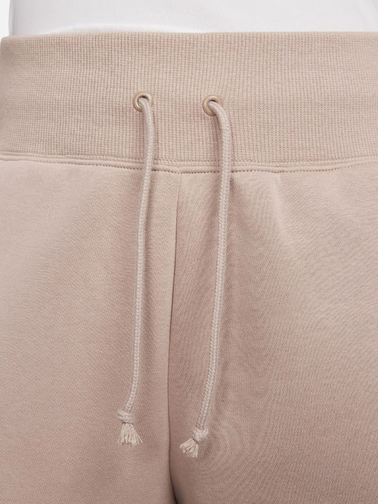 Sportswear High Waist Sweatpants Wide Fleece Beige