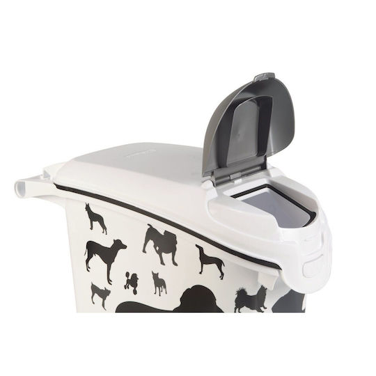Curver Recipientul De Stocare A Alimentelor Din Propilenă Pentru Câine 23lt 23.2cm În Culoare Albă