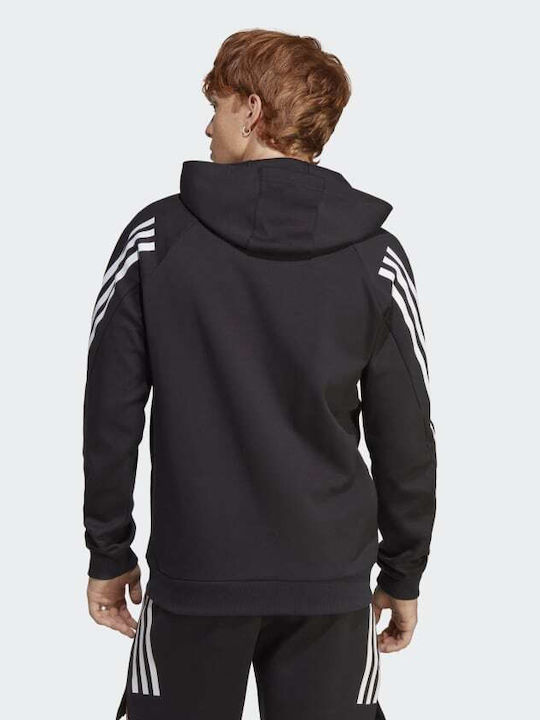 Adidas Future Icons 3-Stripes Herren Sweatshirt mit Kapuze Schwarz