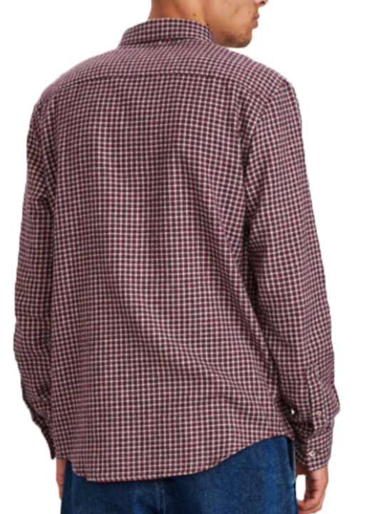 Anerkjendt Men's Shirt Long Sleeve Checked Red