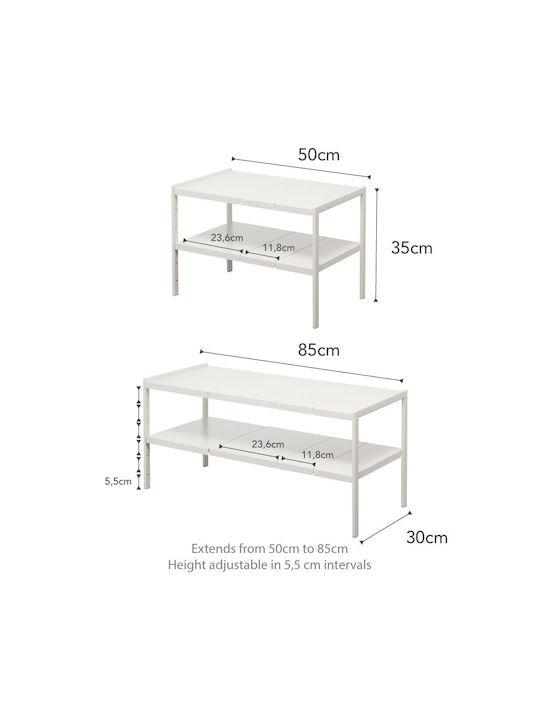 Yamazaki Επιτραπέζια Βάση Μεταλλική 85x30x35εκ. Λευκή