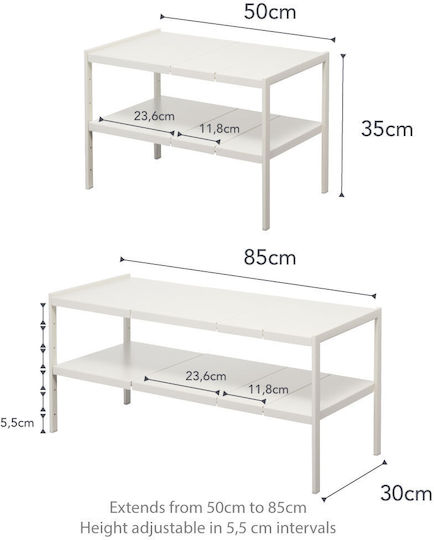 Yamazaki Επιτραπέζια Βάση Μεταλλική 85x30x35εκ. Λευκή