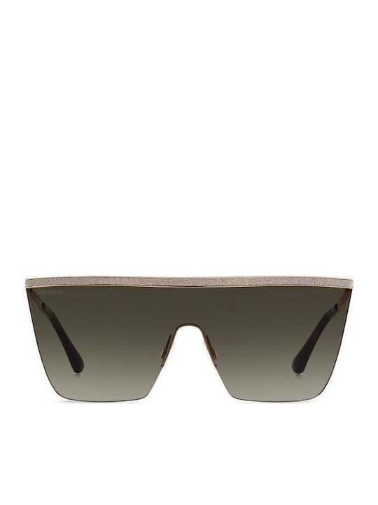 Jimmy Choo Women's Sunglasses with Gold Metal Frame and Green Gradient Lens