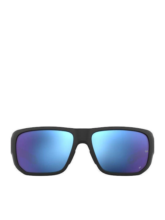 Under Armour UA Attack 2 Unisex Sunglasses with Black Plastic Frame and Blue Mirror Lens UA Attack 2 SDK/W1