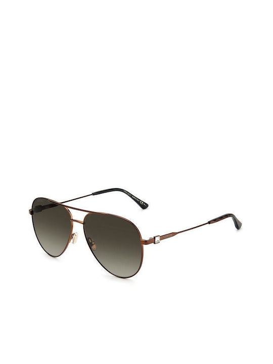 Jimmy Choo Olly Men's Sunglasses with J7D/HA Metal Frame and Brown Gradient Lens