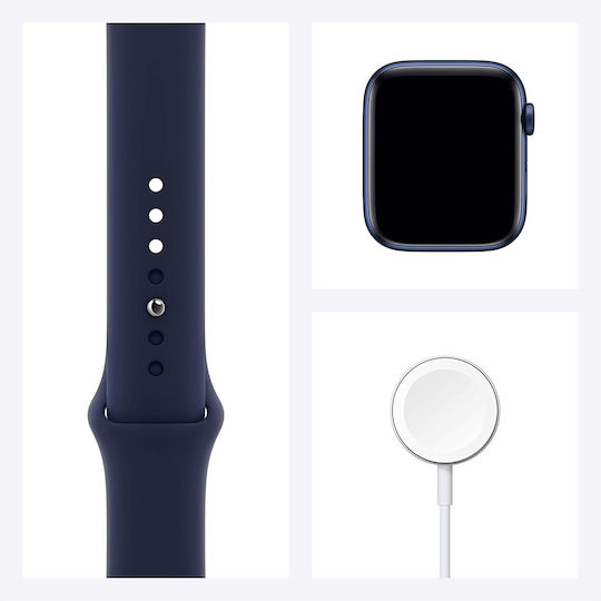 Apple Watch Series 6 Aluminium 44mm Waterproof with Heart Rate Monitor (Blue)
