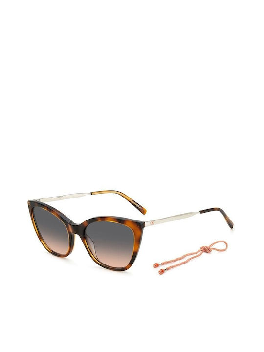 Missoni Women's Sunglasses with Brown Tartaruga Frame and Multicolour Gradient Lens MMI 0118/S 05L/FF