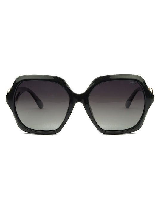 Invu Damen Sonnenbrille mit Schwarz Kunststoff Gestell und Gray Linse B2305A