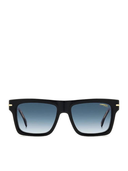 Carrera Unisex Sunglasses with Black Horn-Rimmed Frame and Grey Gradient Lens 305/S M4P/08