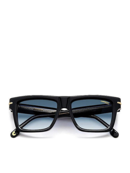 Carrera Unisex Sunglasses with Black Horn-Rimmed Frame and Grey Gradient Lens 305/S M4P/08