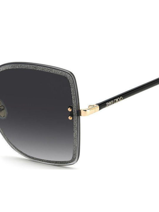 Jimmy Choo Women's Sunglasses with Gold Metallic Frame and Black Gradient Lenses LETI S 2M2 9O