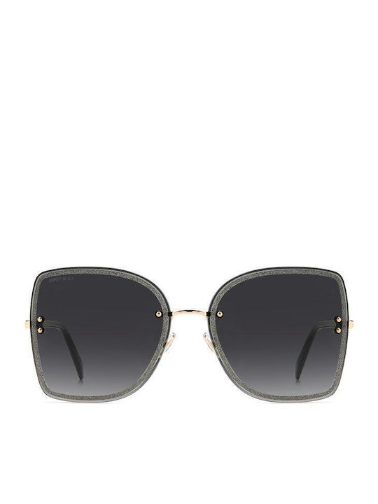 Jimmy Choo Women's Sunglasses with Gold Metallic Frame and Black Gradient Lenses LETI S 2M2 9O