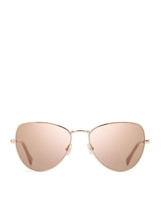 Jimmy Choo Carol Women's Sunglasses with Rose Gold Metal Frame and Pink Lens BKU 2S