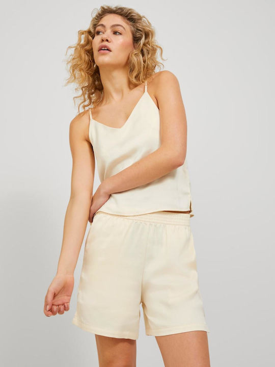 Women's Blouse Satin with Straps & V Neckline Seedpearl