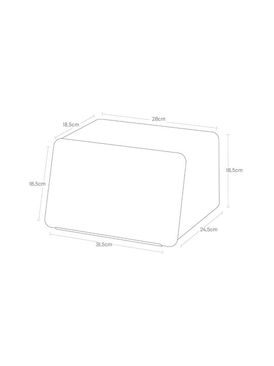 Yamazaki Bread Box with Lid Metallic In Black Colour 31.5x24.5x18.5cm