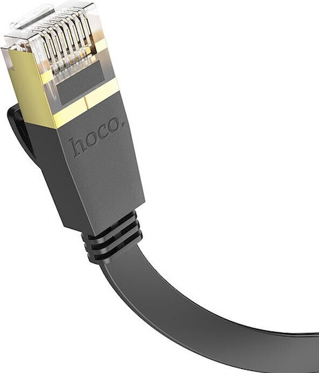 Hoco Flat Cat.6 (Gigabit) Καλώδιο Δικτύου Ethernet 5m Μαύρο