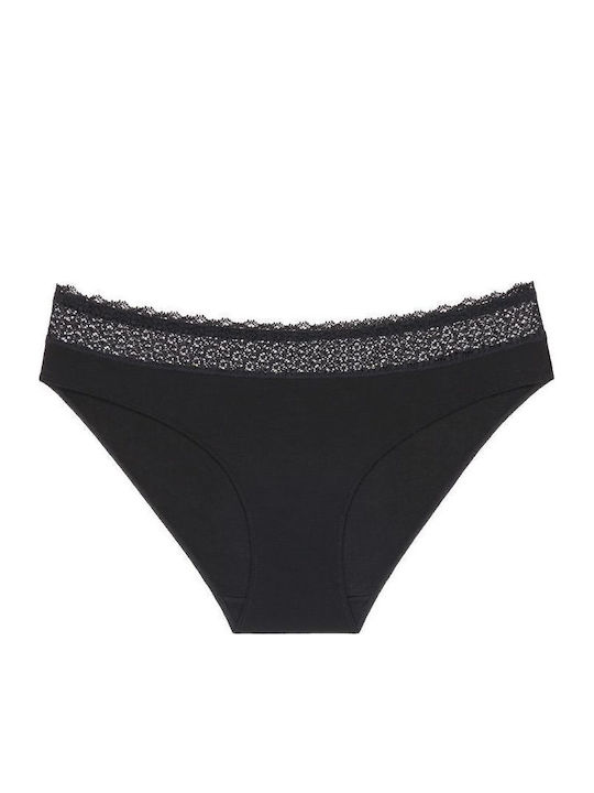 Feel Modal Tai Women's Slip with Lace Black
