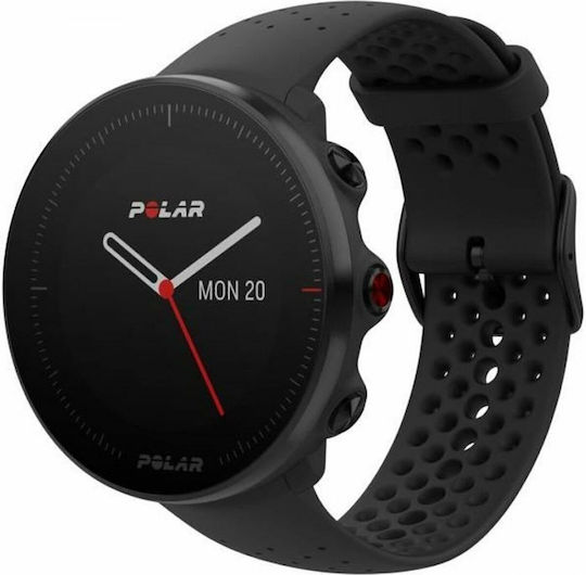 Polar Vantage M M/L Stainless Steel 46mm Αδιάβροχο Smartwatch με Παλμογράφο (Μαύρο)