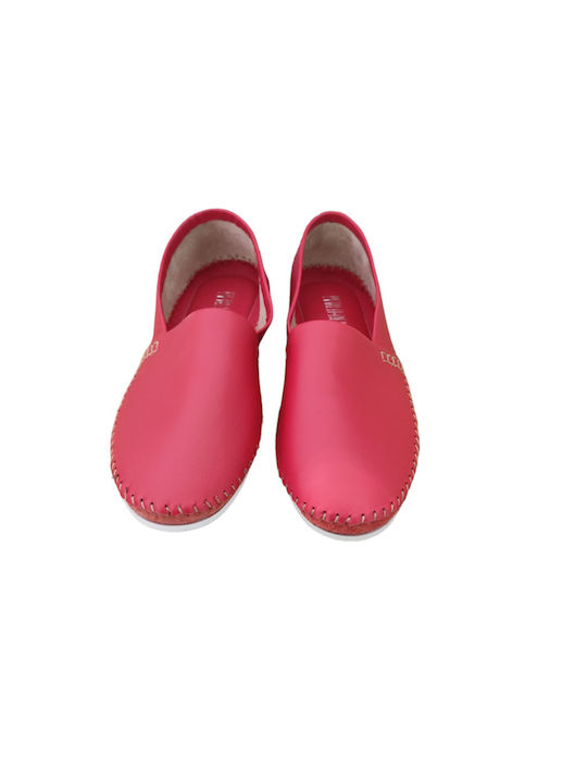 Handmade Leather Moccasins in red color