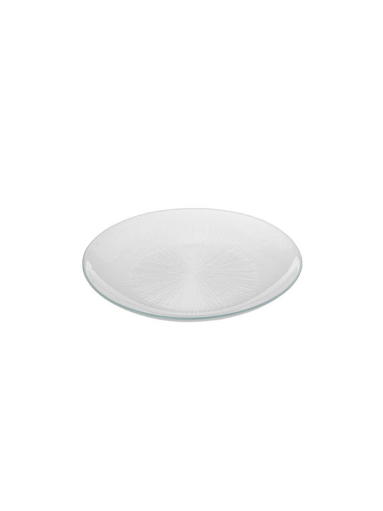 Elise Πιάτο Γλυκού Γυάλινο Λευκό με Διάμετρο 22cm
