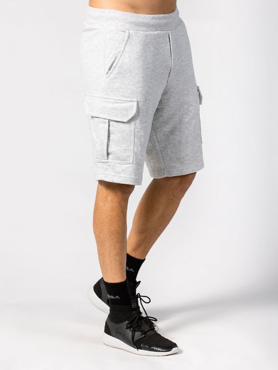 Ανδρική Βερμούδα Cargo Grey Melange