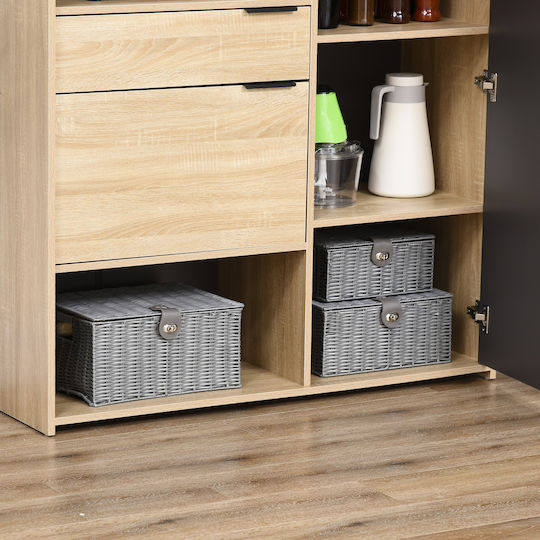 HomCom Комплект декоративни кошници Сламени с капак и дръжки Gray 3бр