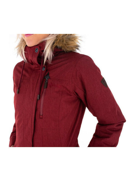 Peru Lungă Jachetă de femei tip parka Burgundy